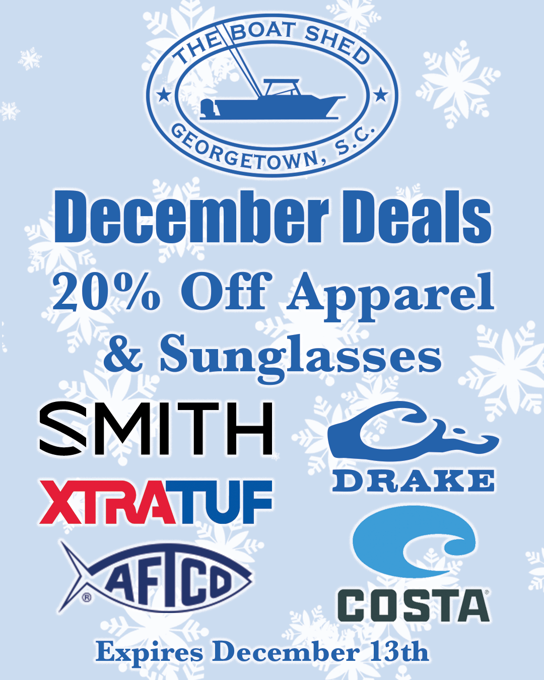 December deals 2025 at The Boat Shed Inc